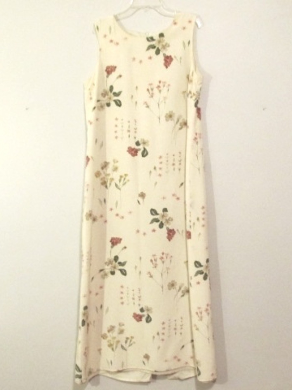 Talbots Ivory Floral Column Maxi Dress, Size 12